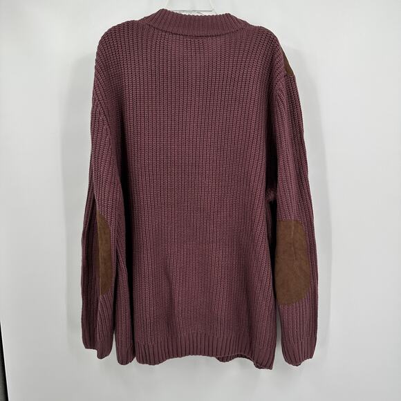 Boulder Creek Trading Company Mens Sweater Size 3XL Big Maroon Elbow Patches - Picture 2 of 8